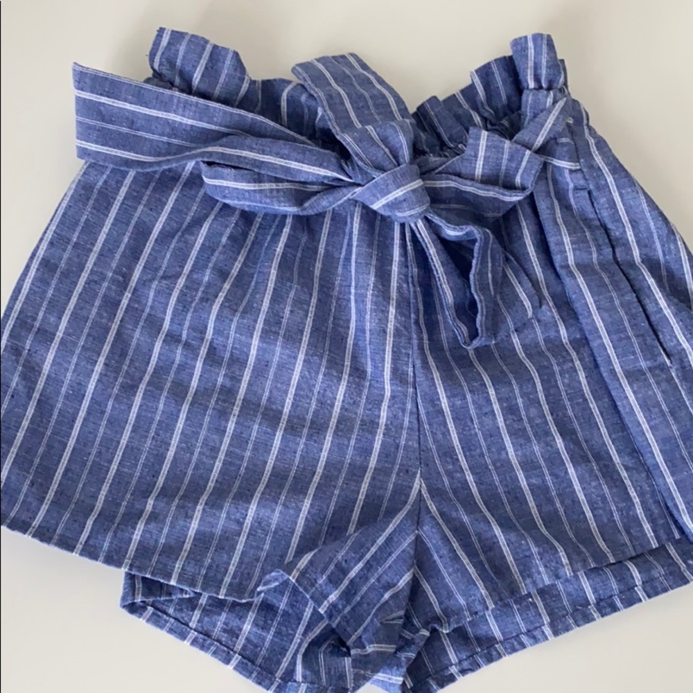 Blue striped shorts